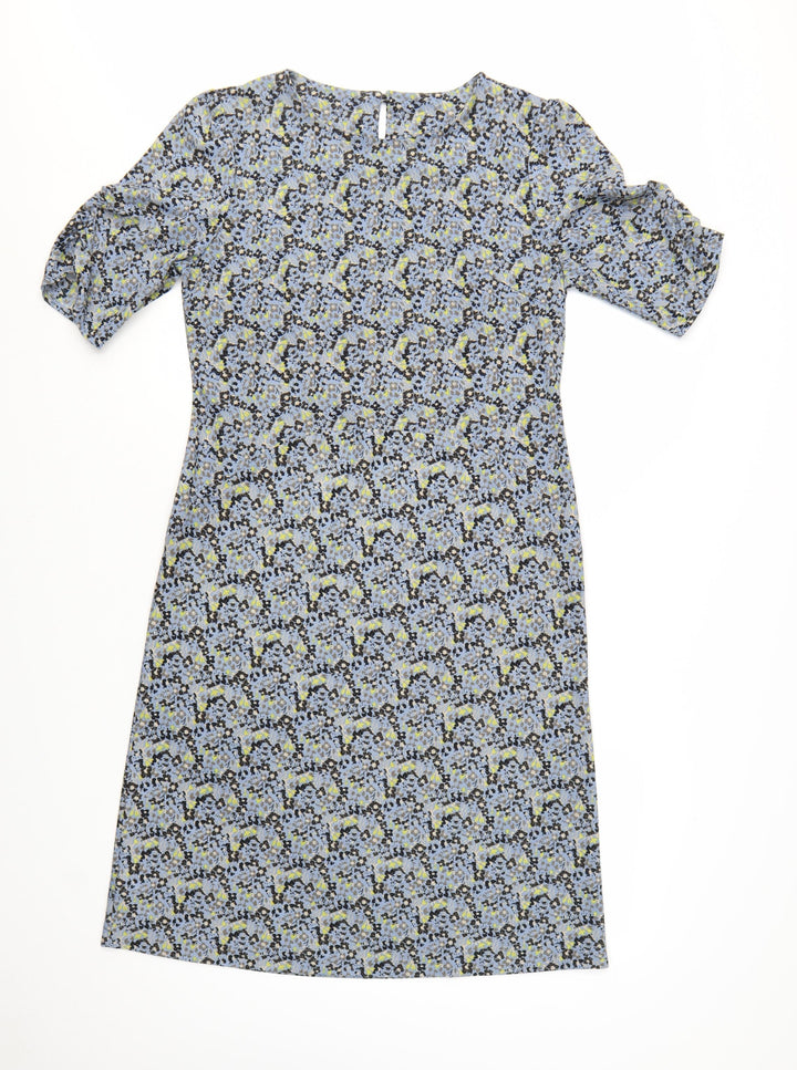 Next Women's Blue Floral Shift Dress Size 12 Half Sleeve