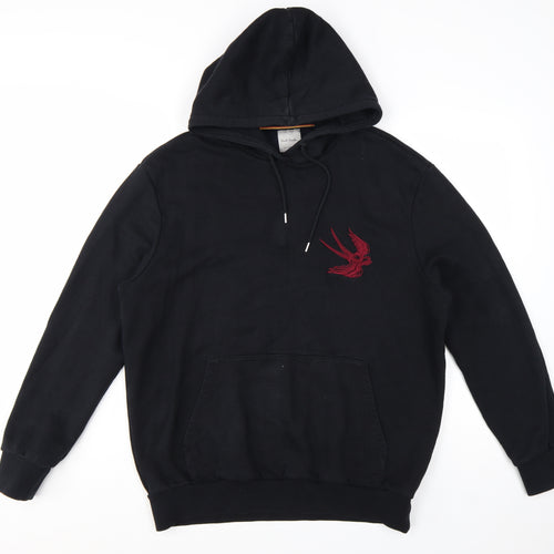 Paul Smith Men's Black Large Pullover Hoodie with Embroidered Tiger