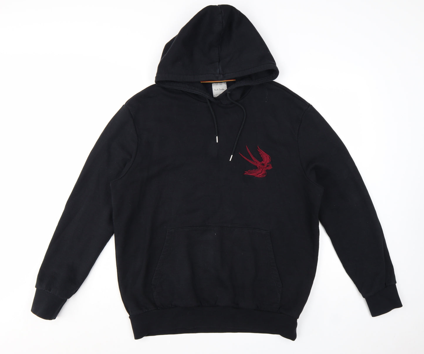 Paul Smith Men's Black Large Pullover Hoodie with Embroidered Tiger
