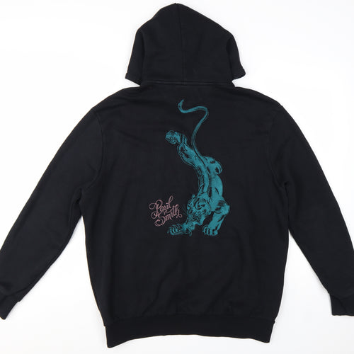 Paul Smith Men's Black Large Pullover Hoodie with Embroidered Tiger