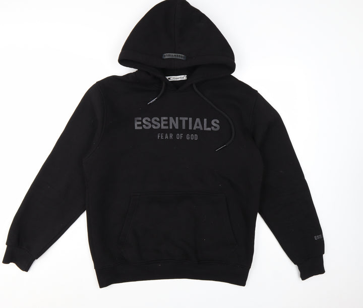 Fear of God Essentials Black Men's Pullover Hoodie Size M Relaxed Fit