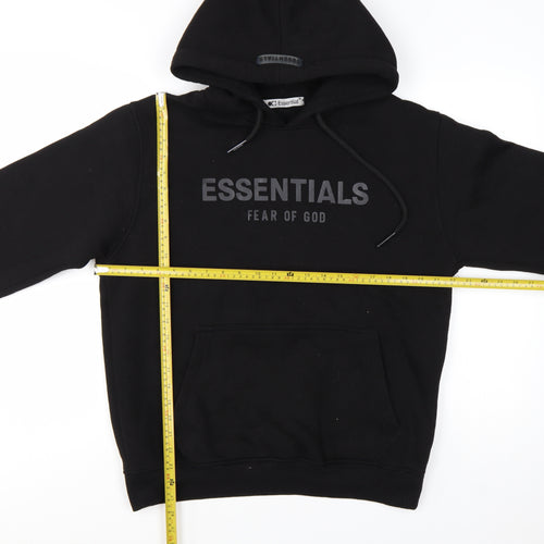 Fear of God Essentials Black Men's Pullover Hoodie Size M Relaxed Fit