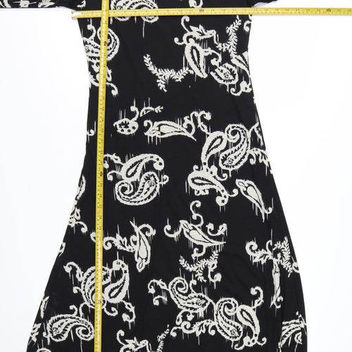 Marks and Spencer Women's Black Paisley A-Line Dress Size 10