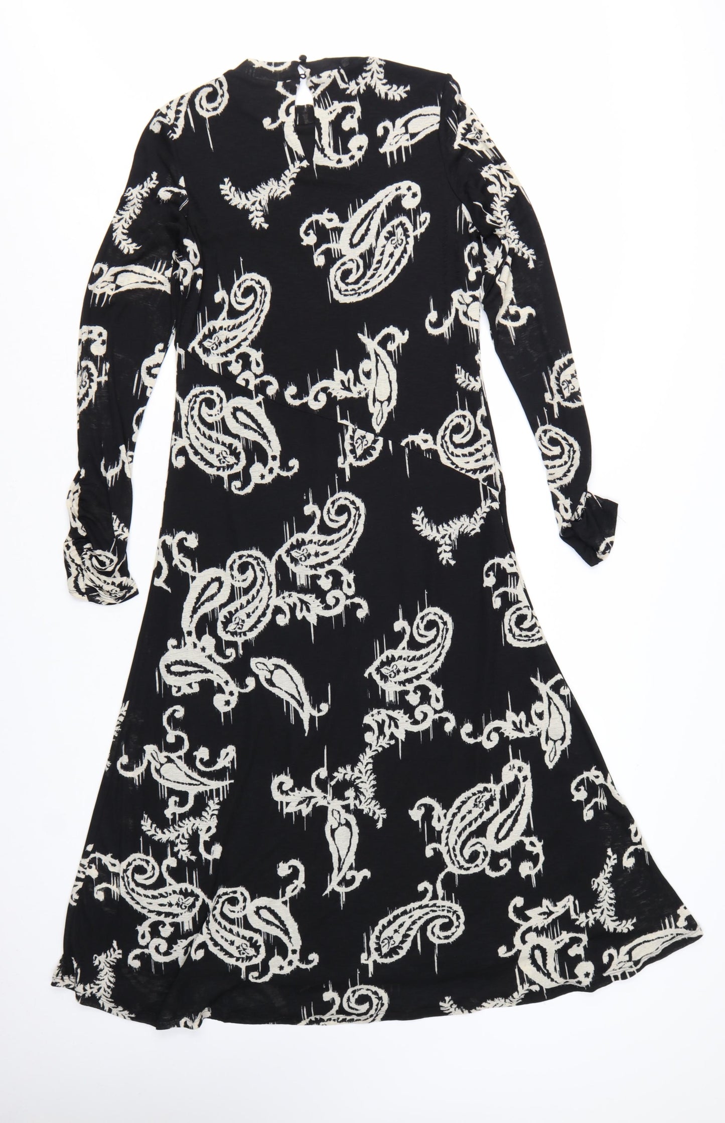 Marks and Spencer Women's Black Paisley A-Line Dress Size 10
