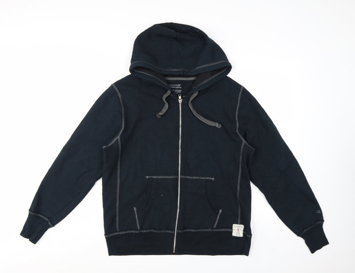 Champion Mens Black Full Zip Hoodie Size L Regular Fit