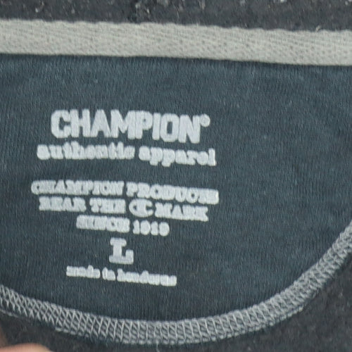 Champion Mens Black Full Zip Hoodie Size L Regular Fit