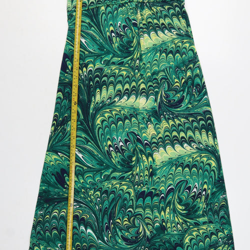 Apricot Women’s Green Geometric Midi A-Line Sleeveless Stretch Dress Size 12