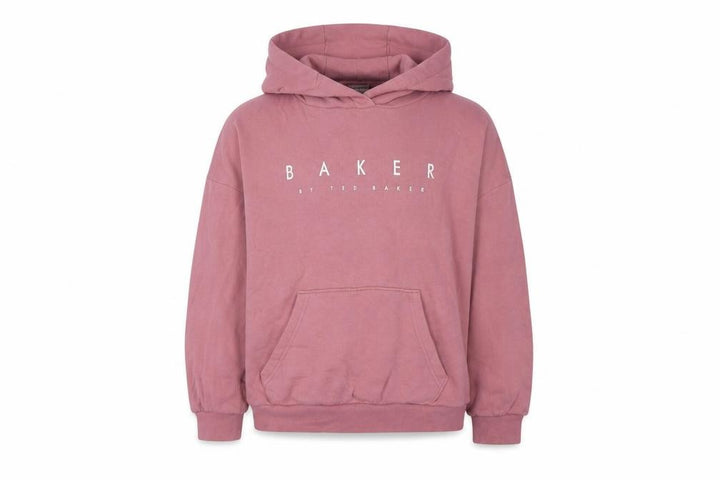 Ted Baker Girls Pink Pullover Logo Hoodie 10 Years Cotton Blend