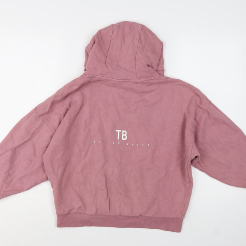 Ted Baker Girls Pink Pullover Logo Hoodie 10 Years Cotton Blend