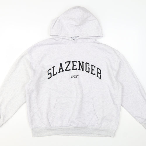 Slazenger Women’s Grey Pullover Hoodie UK 12 Cotton Blend Sport Style