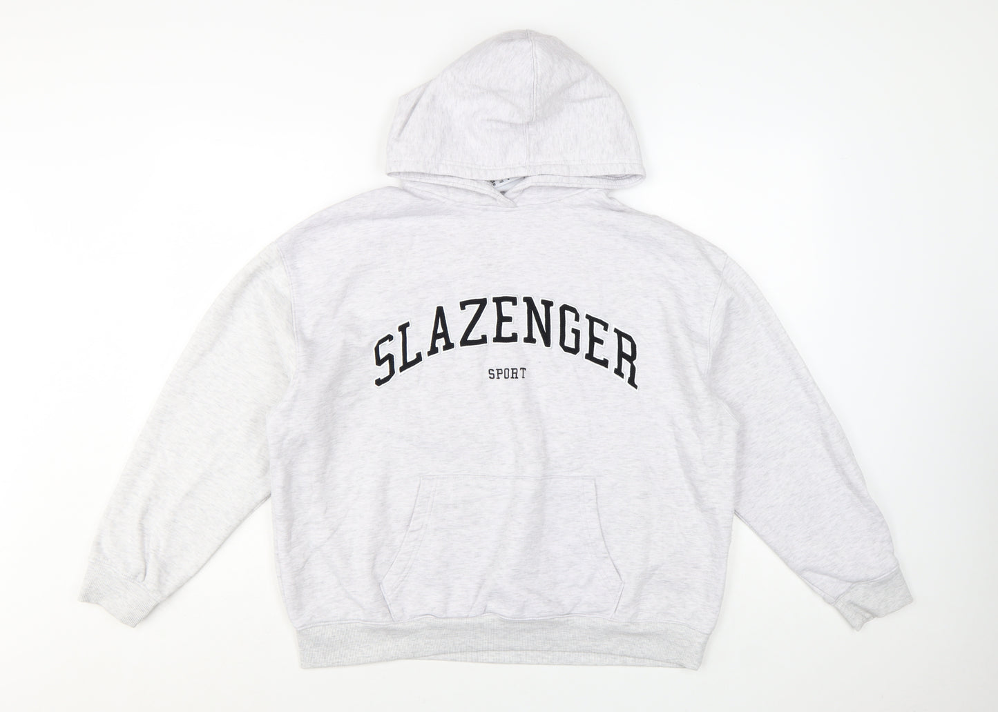 Slazenger Women’s Grey Pullover Hoodie UK 12 Cotton Blend Sport Style