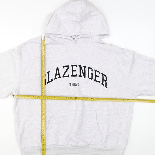 Slazenger Women’s Grey Pullover Hoodie UK 12 Cotton Blend Sport Style
