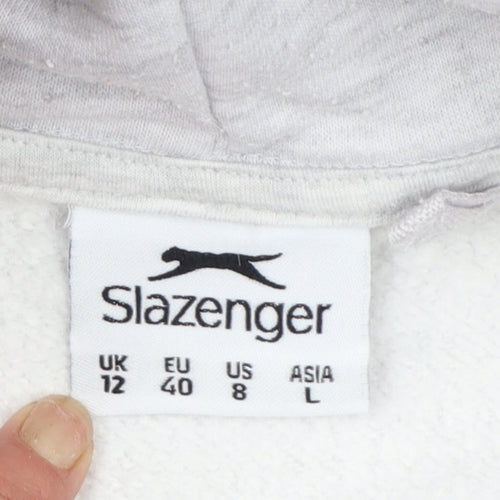 Slazenger Women’s Grey Pullover Hoodie UK 12 Cotton Blend Sport Style