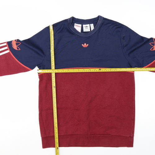 Adidas Boys Navy & Burgundy Colourblock Crew Neck Sweatshirt 14-15 Years