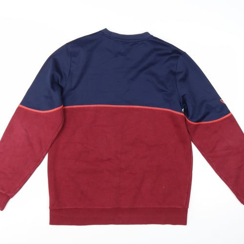 Adidas Boys Navy & Burgundy Colourblock Crew Neck Sweatshirt 14-15 Years