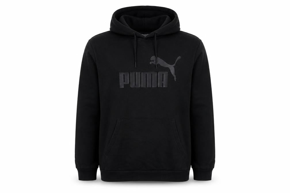 Puma Women's Black Pullover Hoodie L Cotton Blend Logo Sweatshirt