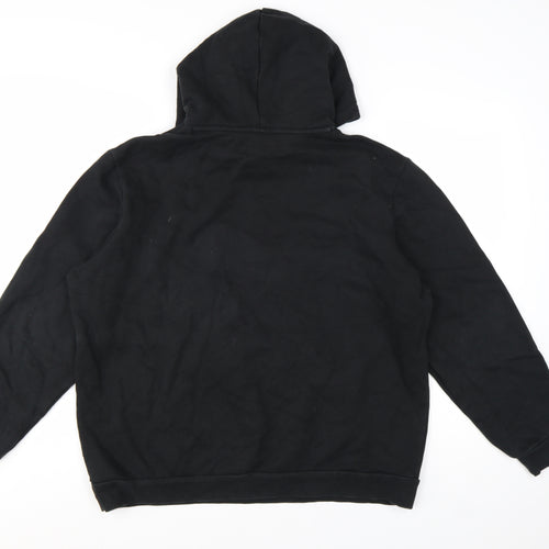 Puma Women's Black Pullover Hoodie L Cotton Blend Logo Sweatshirt