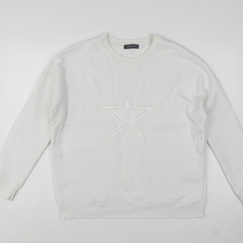 Mint Velvet Women White Cotton Blend Star Embellished Sweatshirt L