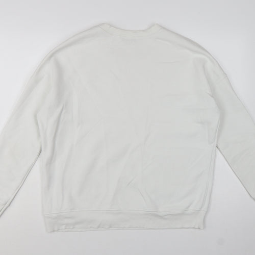 Mint Velvet Women White Cotton Blend Star Embellished Sweatshirt L