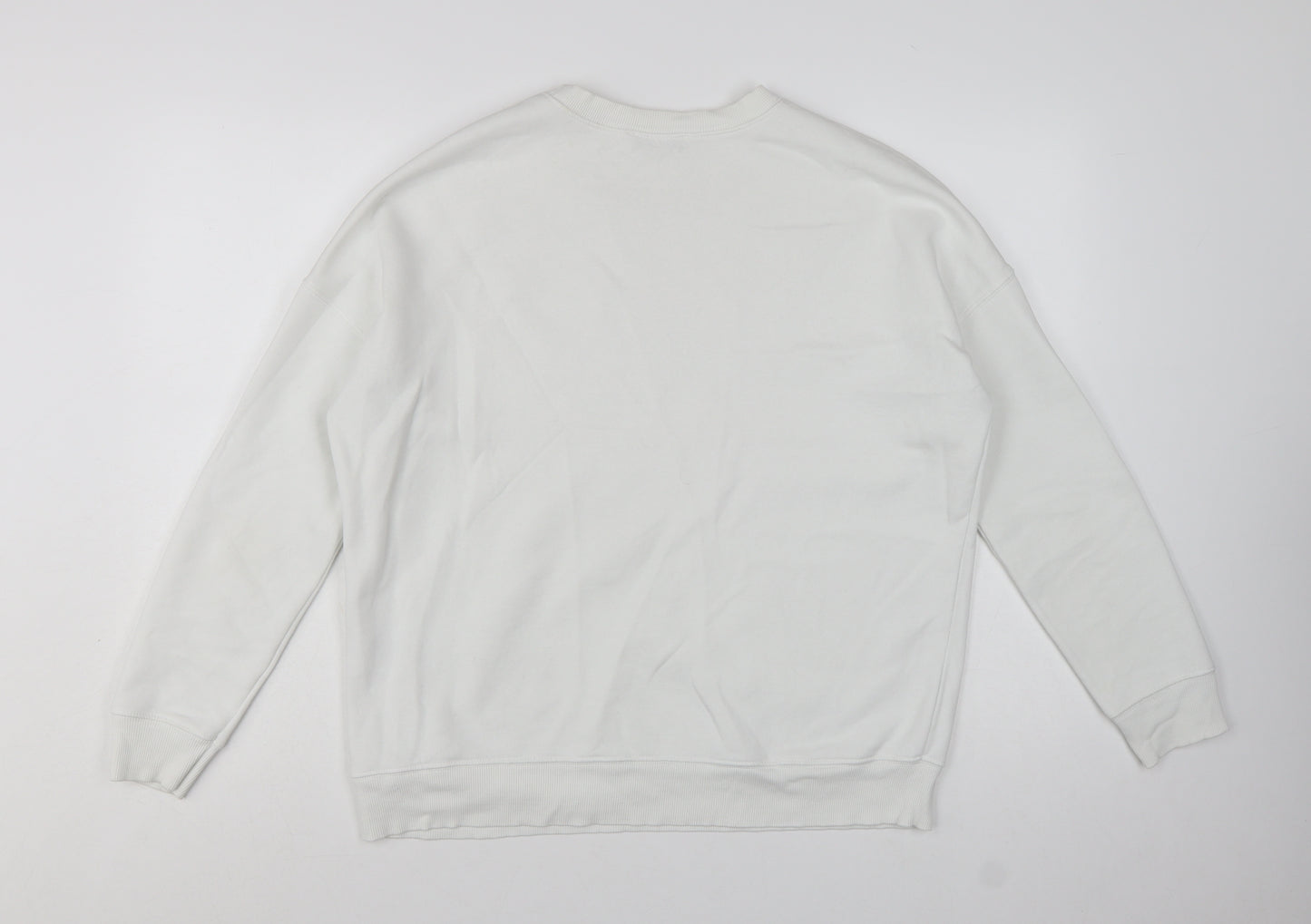 Mint Velvet Women White Cotton Blend Star Embellished Sweatshirt L