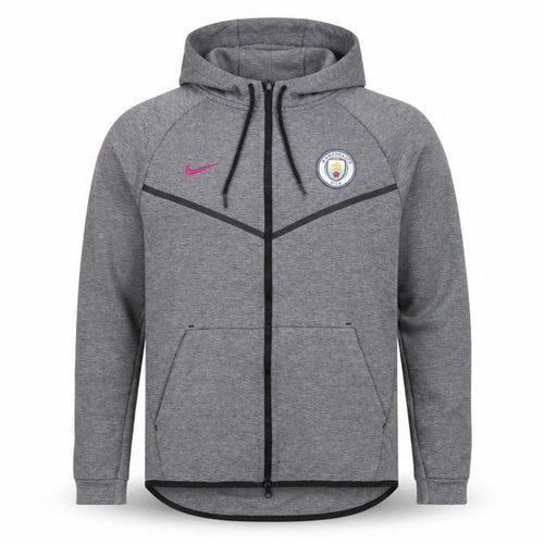 Nike Mens Grey Full Zip Hoodie L Manchester City Football Top