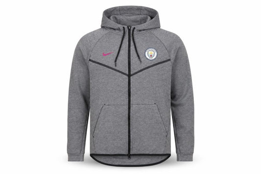 Nike Mens Grey Full Zip Hoodie L Manchester City Football Top