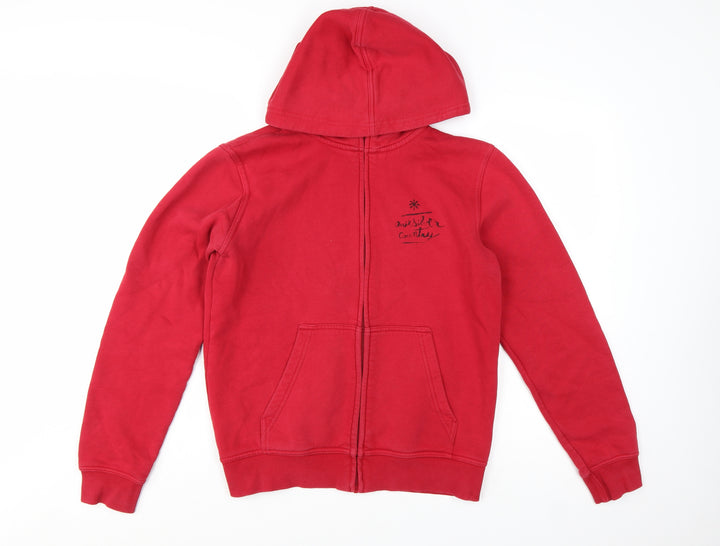 Quiksilver Teens Red Full Zip Hoodie Graphic Skull 16 Regular Fit