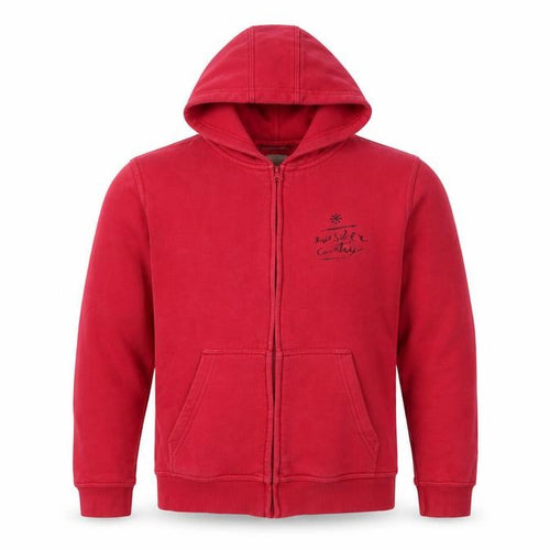 Quiksilver Teens Red Full Zip Hoodie Graphic Skull 16 Regular Fit