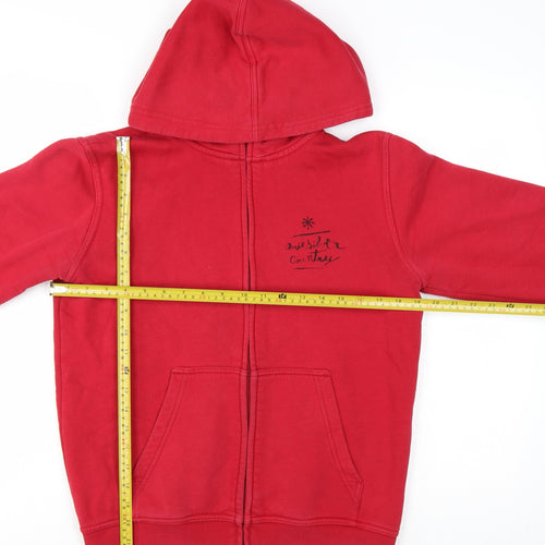 Quiksilver Teens Red Full Zip Hoodie Graphic Skull 16 Regular Fit