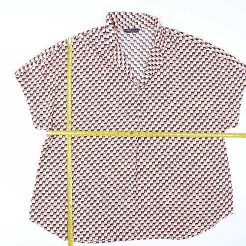 Marks and Spencer Women's Multicoloured Geometric Collared Blouse Size 20