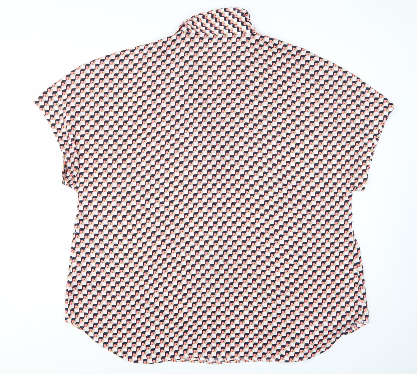 Marks and Spencer Women's Multicoloured Geometric Collared Blouse Size 20