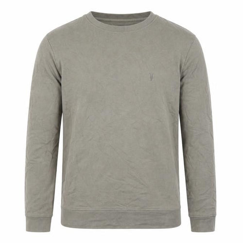 AllSaints Men's Grey Cotton Crew Neck Sweatshirt Medium