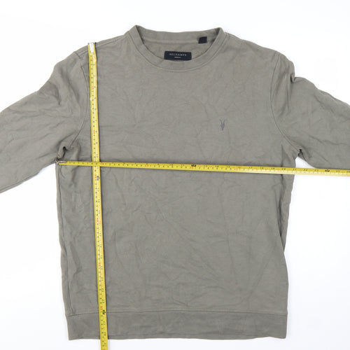 AllSaints Men's Grey Cotton Crew Neck Sweatshirt Medium