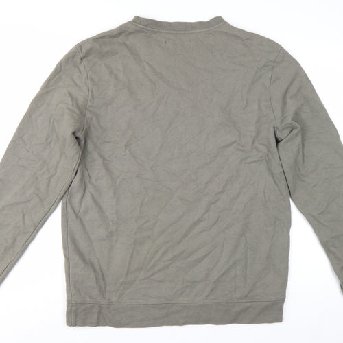 AllSaints Men's Grey Cotton Crew Neck Sweatshirt Medium