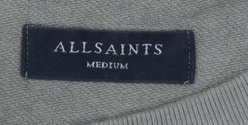 AllSaints Men's Grey Cotton Crew Neck Sweatshirt Medium