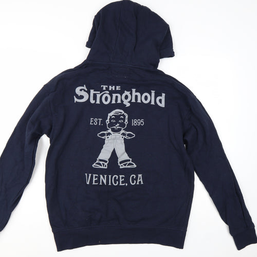 The Stronghold Men's Blue LA Pullover Hoodie Size M Graphic Fleece