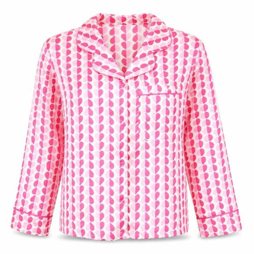 Boohoo Womens Pink Geometric Satin Pyjama Shirt Top UK 12
