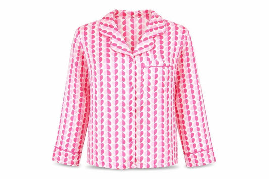 Boohoo Womens Pink Geometric Satin Pyjama Shirt Top UK 12
