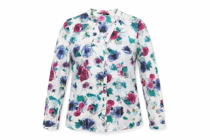M&Co Women's Multicoloured Floral Cotton Blouse Size 10