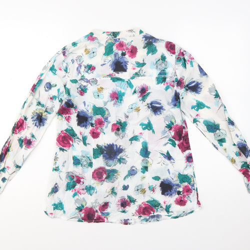 M&Co Women's Multicoloured Floral Cotton Blouse Size 10