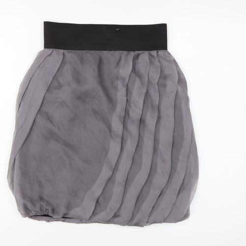 Zara Basic Women Grey Knee Length Bubble Hem Skirt Size 12