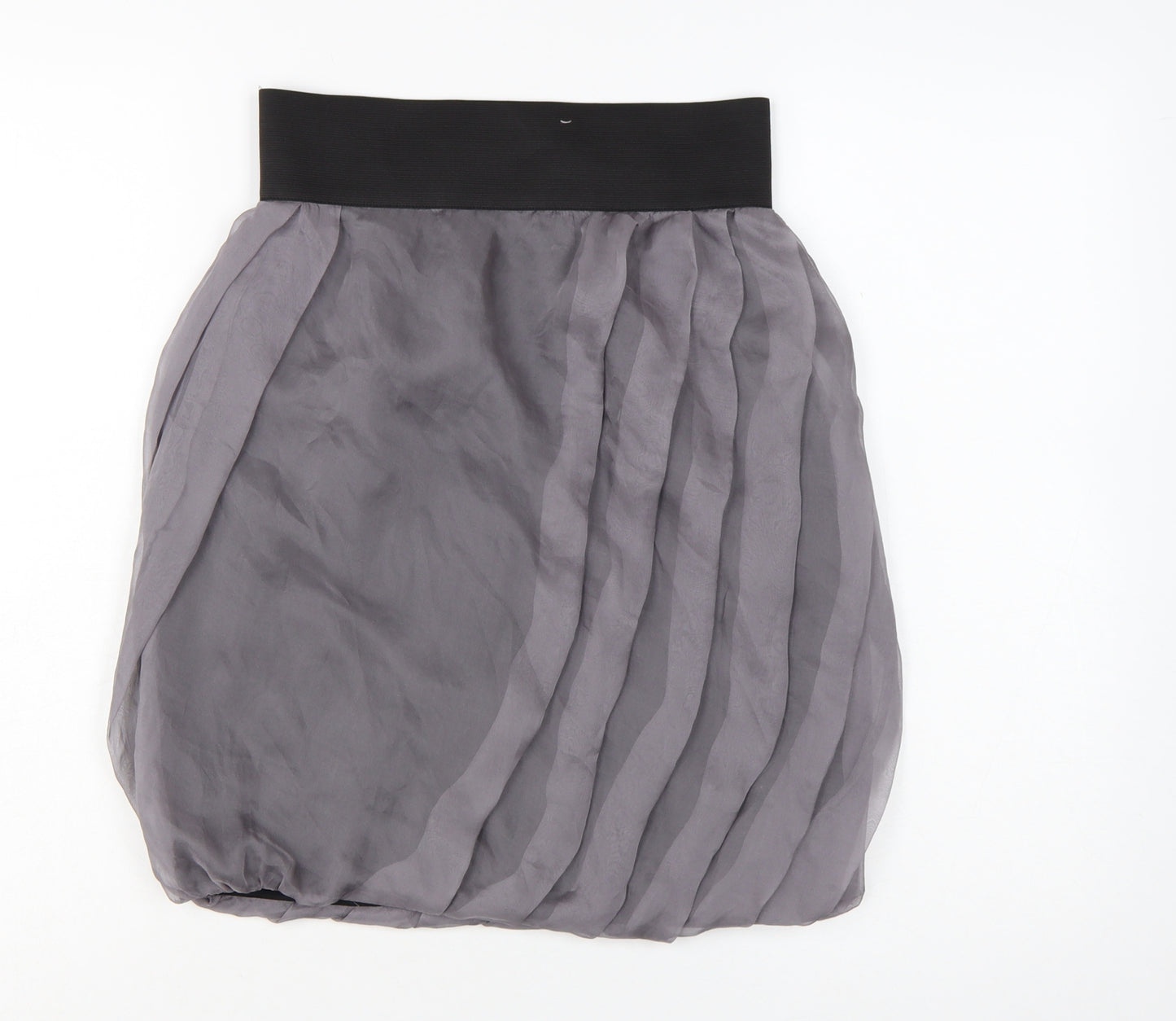Zara Basic Women Grey Knee Length Bubble Hem Skirt Size 12