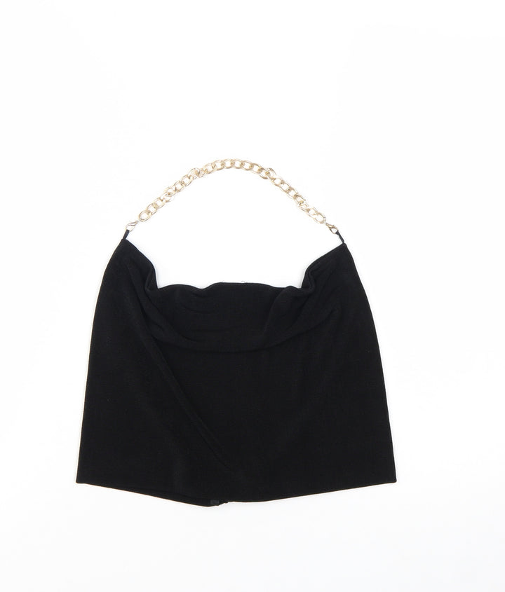 ASOS DESIGN Women's Black Cowl Neck Chain Strap Camisole Top Size 8