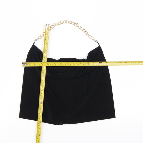 ASOS DESIGN Women's Black Cowl Neck Chain Strap Camisole Top Size 8