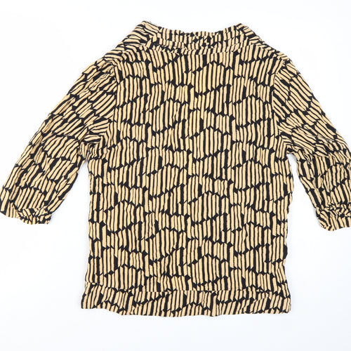 I Love H81 Women's Beige Geometric Tunic Blouse Size L