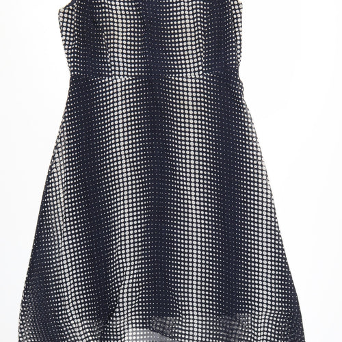 Wallis Women Blue Polka Dot Hi-Low A-Line Dress Size 14