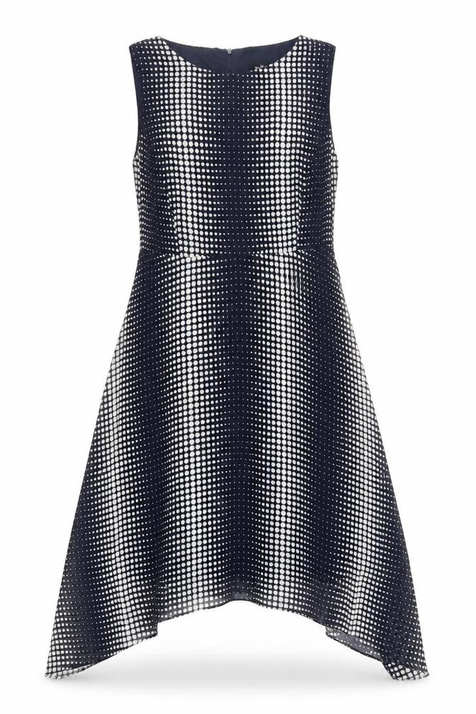 Wallis Women Blue Polka Dot Hi-Low A-Line Dress Size 14