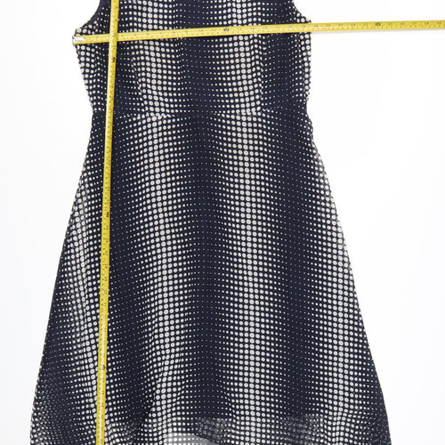 Wallis Women Blue Polka Dot Hi-Low A-Line Dress Size 14