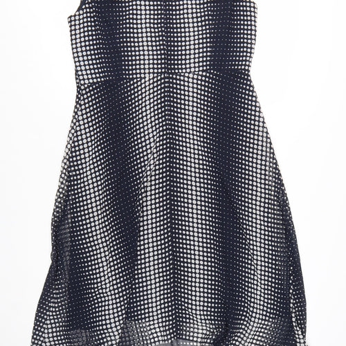 Wallis Women Blue Polka Dot Hi-Low A-Line Dress Size 14