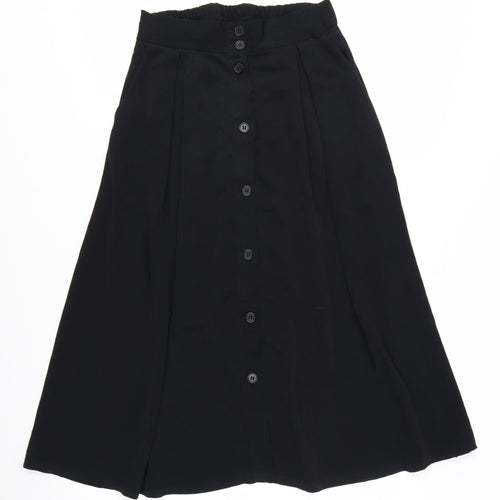 Monki Women's Black A-Line Midi Button Front Skirt Size S